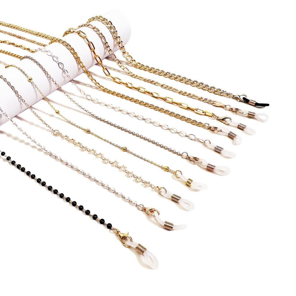 Trendy European & American Gold Metal Women's Eyewear Jewelry Chain