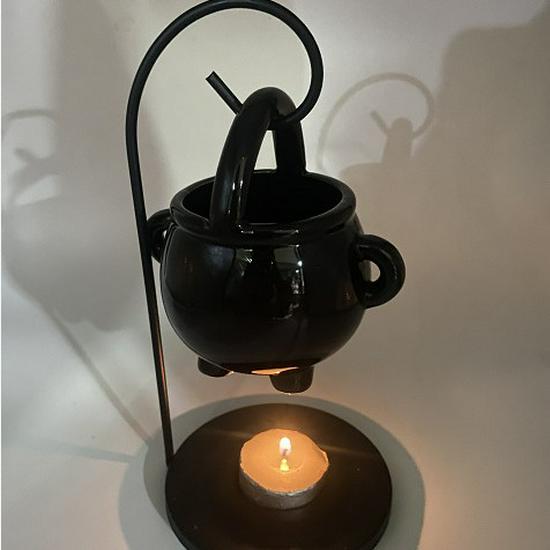 Witch's Brew Essential Oil Ceramic Aromatherapy Stove with Creative Iron Rack and Hook