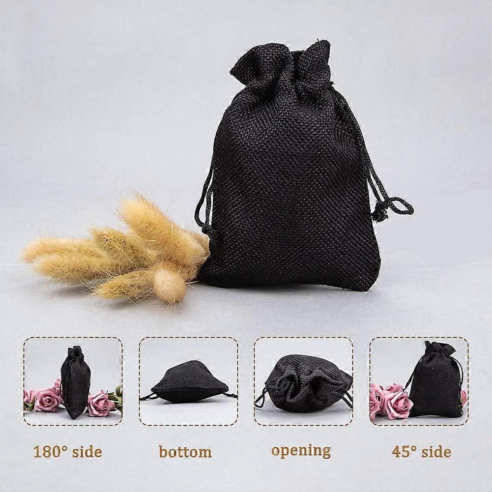 50pc 50PCS Burlap Packing Pouches with Drawstring Linen Burlap Pouches Gift Bags Small Candy Pouch Gunny Sack Bags for Christmas Party