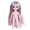 17cm Useful Black Eyes Decorative Plastic 3D Naked BJD Doll Body Clothes Changing Game for Gift Dress Up