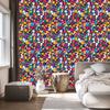 Wallpaper Small Flowers Turquoise and Pink for Living Room and Bedroom 50x1000