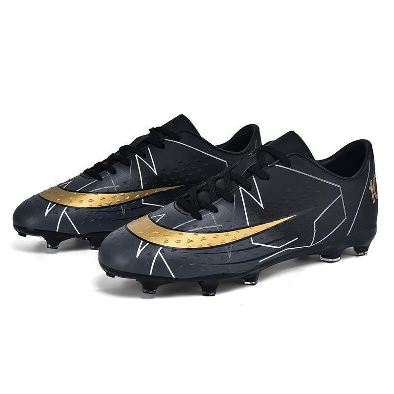 Men's Outdoor Sports Women's Football Shoes Football Shoes Children's Students Non-slip Youth Leather Foot Spikes Low Top