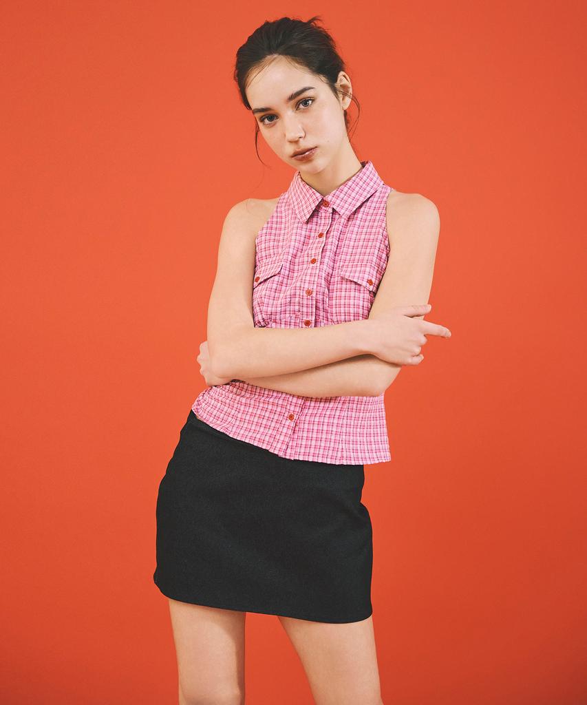 Eialyu Check Sleeveless Shirt