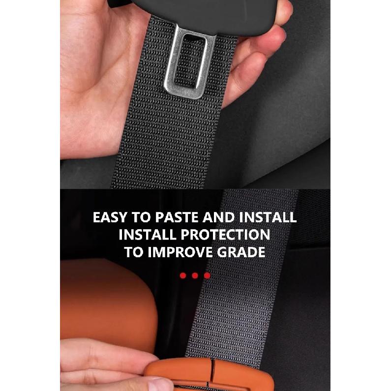 2Pcs Seat Belt Buckle Protector Full-Wrapped Rubber Seat Belt Protection Cover Buckle Cover Universal for Sedan Suv