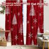 2pcs, 2D FLAT PRINTING Curtains (Without Rod) FestiveForest Holiday Printed Curtains Yarn Curtains Thermal Insulation, and Room