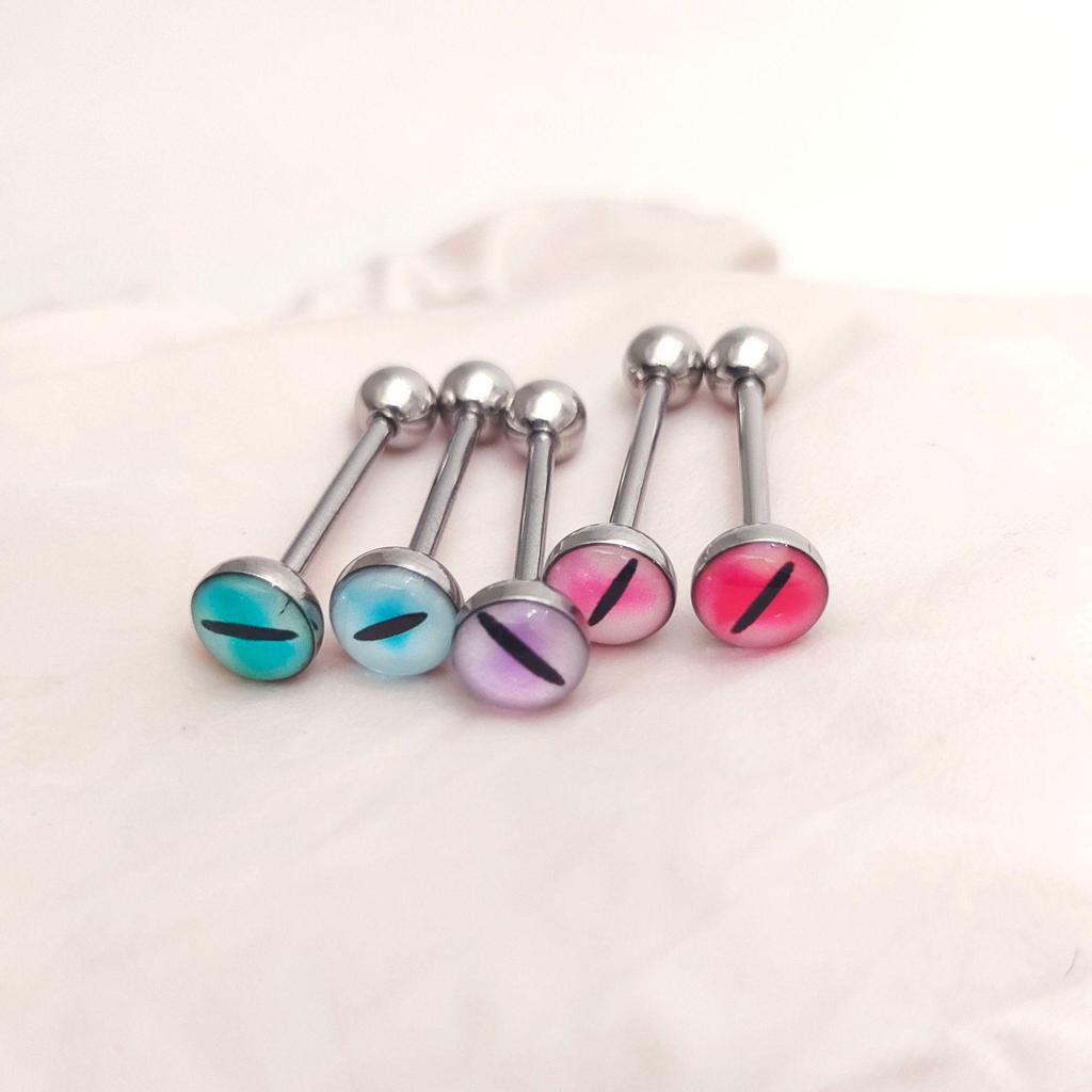 14G Edelstahl Farbe-wechselnd Spicy Girl Zungen- & Grübchen-Piercingstäbchen für Ohrknorpel & Nasenrücken