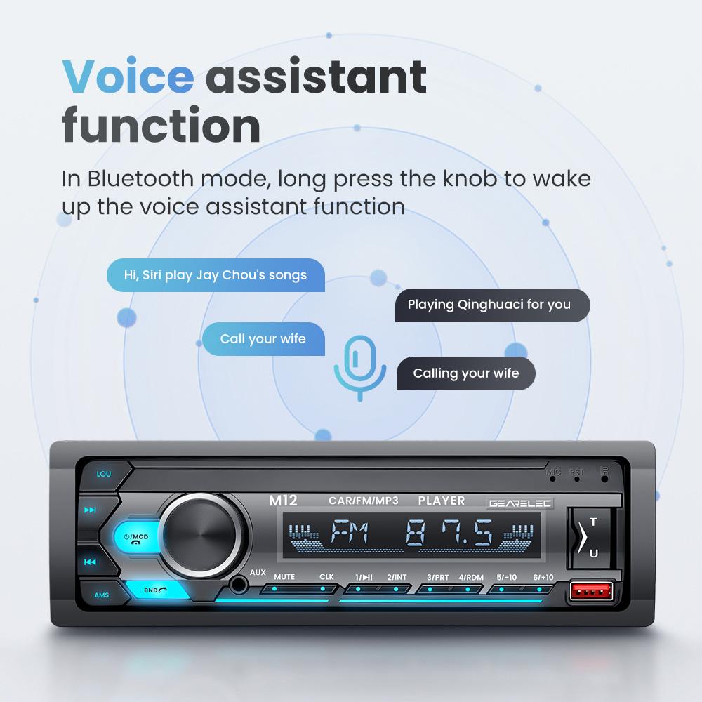 Autoradio Stereo 1DIN Lettore MP3 Bluetooth 60Wx4 Ingresso AUX TF USB Unità Principale Ricevitore