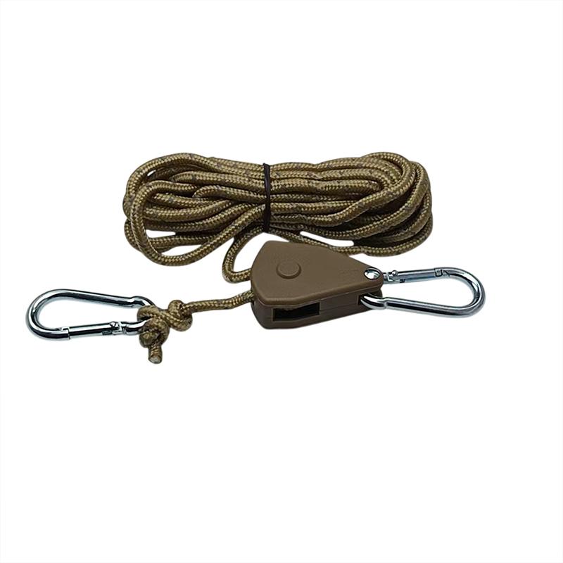 1PC 4M Reflective Outdoor Tent Rope with Ratchet Pulley for Camping, Awning, Wind Rope