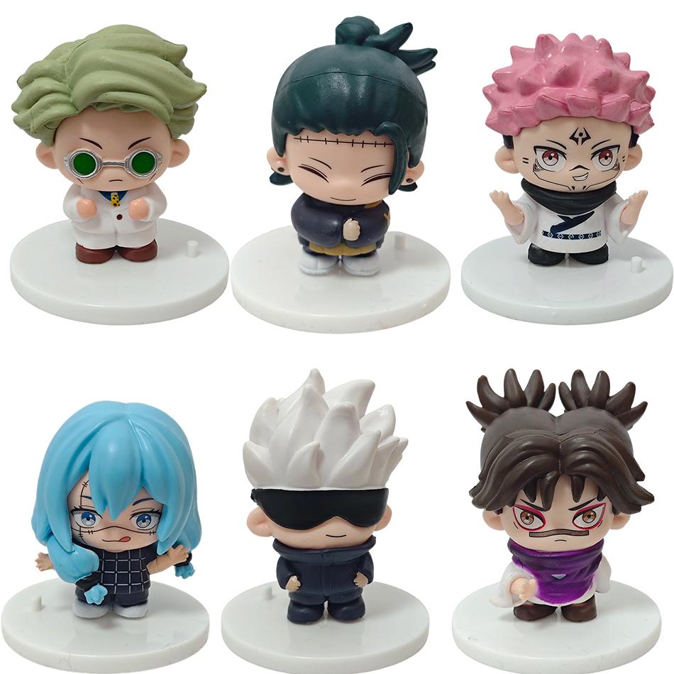 6pcs/set 7cm Jujutsu Kaisen Anime Action Figure Gojo Satoru Megumi Itadori Yuji Ryomen Sukuna Nanami Geto Suguru Cute Model Toys