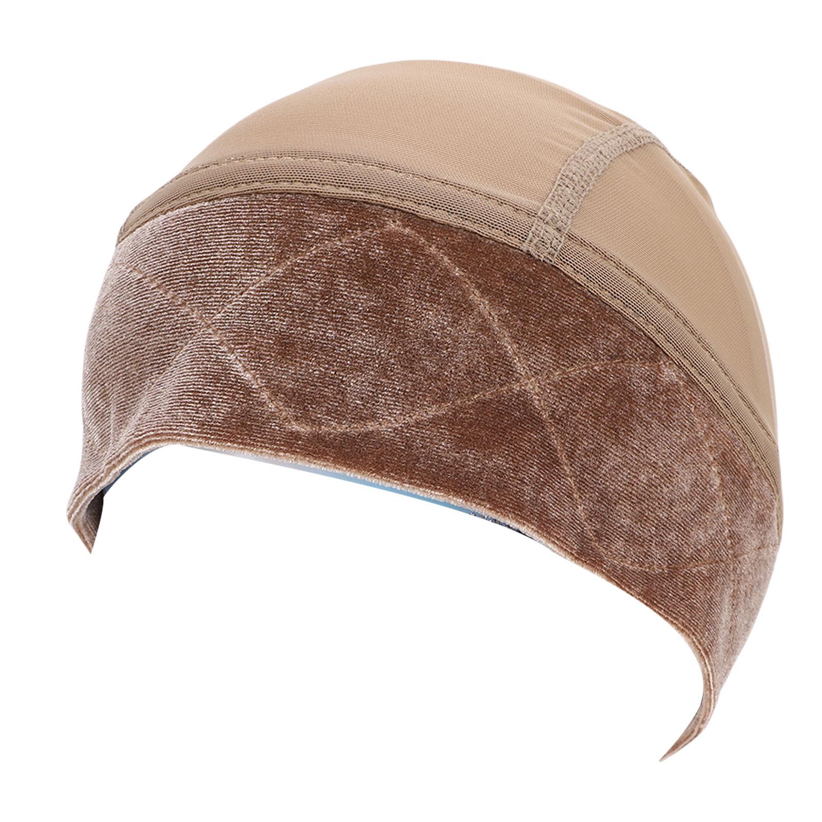 

Velvet Wig Grip Band 2 in 1 Adjustable Wide Non Slip Wig Cap with Breathable Mesh Liner for Thinning Hair Light Brown