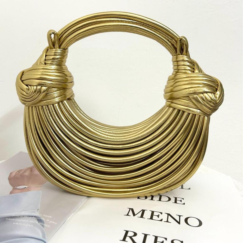 Handwoven Macrame Noodle Design Shoulder Crossbody Bag
