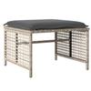 4 Piece Outdoor Sofa Set with Cushions Light Grey Poly Rattan & Glass