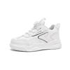 Autumn 2025 boys and students casual shoes girls new middle and large children's board shoes sports shoes board shoes leather surface rotating buckle