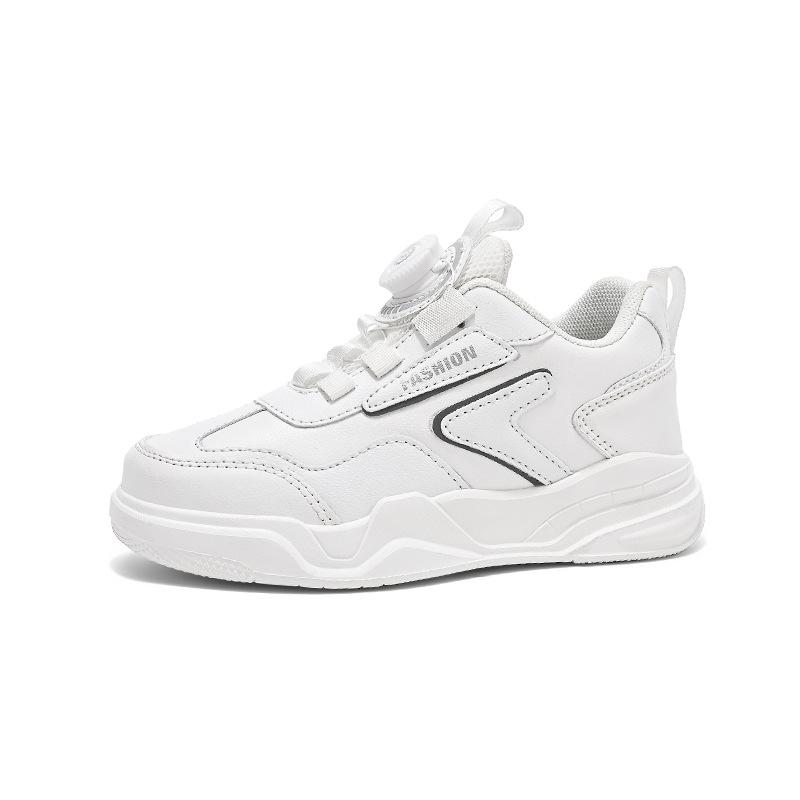 Autumn 2025 boys and students casual shoes girls new middle and large children's board shoes sports shoes board shoes leather surface rotating buckle