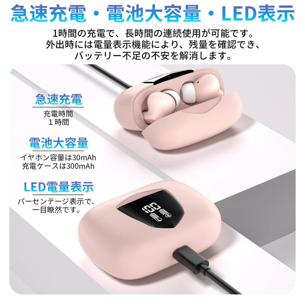 Bluetooth Earbuds with 3D Sound Field and Deep Noise Automatic Instant Wireless Touch LED Battery Level Fast IPX6 Suitable for All Compatible with and