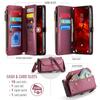 For Samsung Galaxy S25 FE Leather Case CASEME C36 Zipper 10 Card Slots Phone Cover with Straps