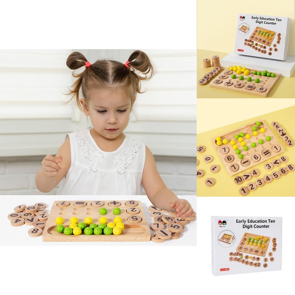 Childrens Wooden Math Manipulative With Tengrid Array For Handson Arithmetic And Cognitive Development