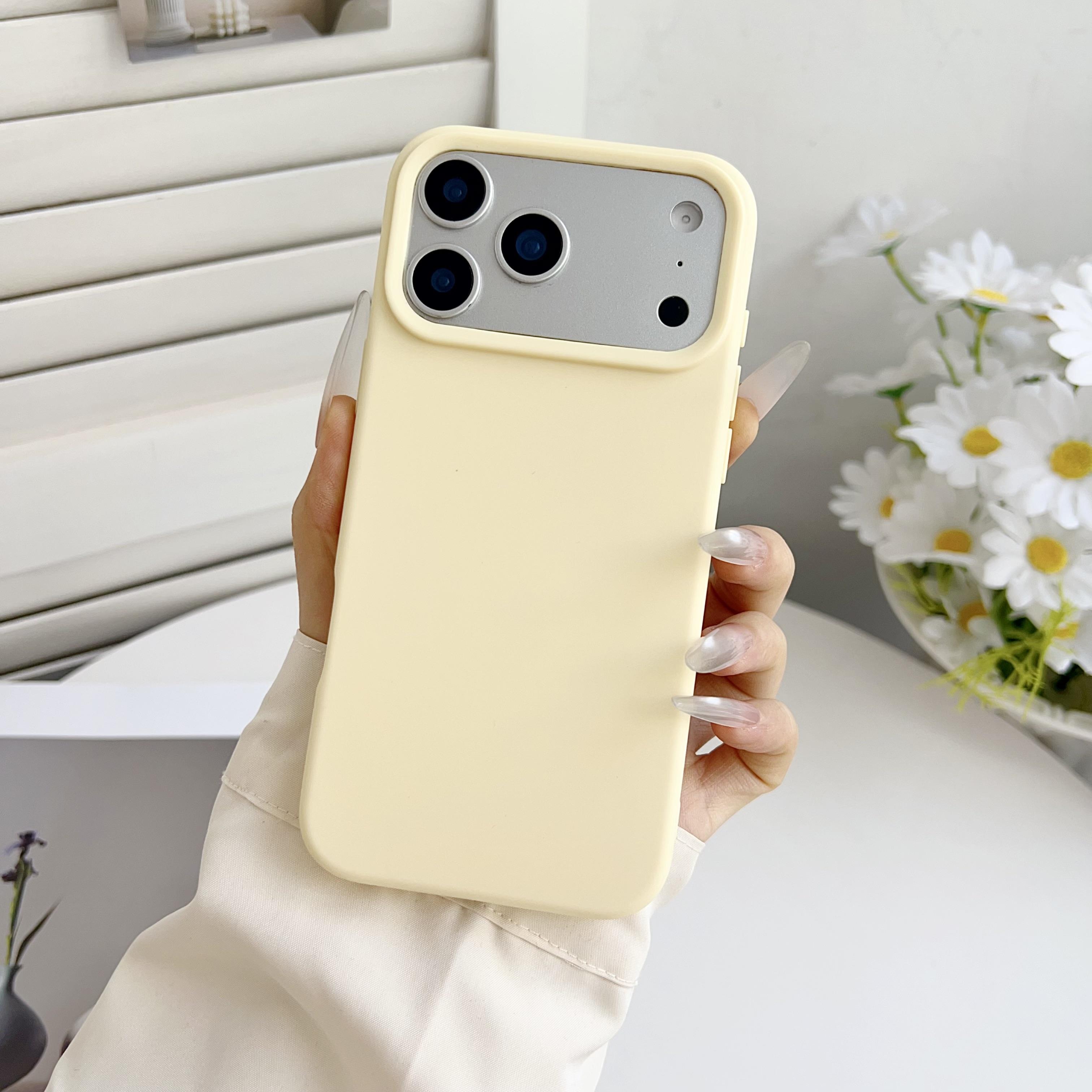 Coque en Silicone Mate Orange Pour iPhone 17 Pro Max Air 16E 16 E 15 Plus 14 13 12 17Pro iPhone17 Housse de Téléphone Anti-Choc Accessoires iPhone 13 Pro Max jaune