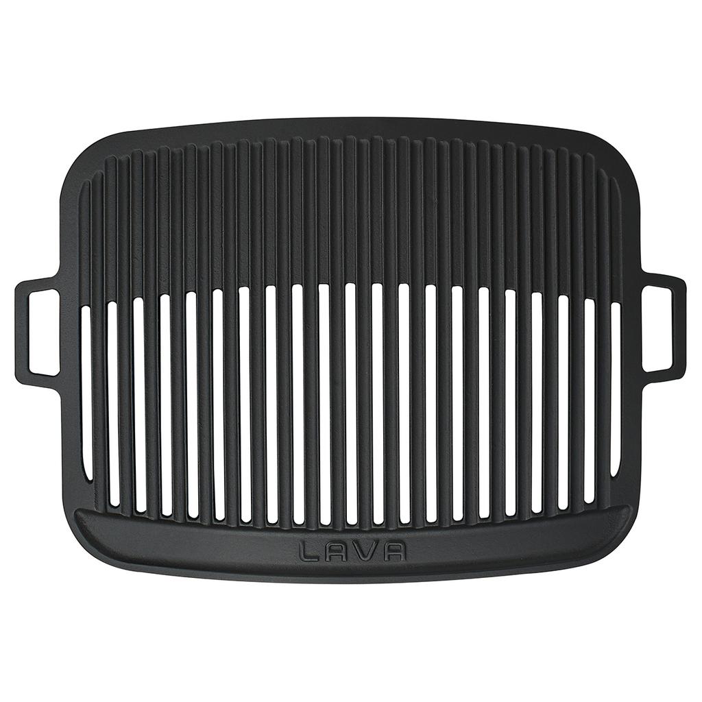 Lava Cast Iron Rectangle Barbecue Grill. Dual Handle, 36X45cm.