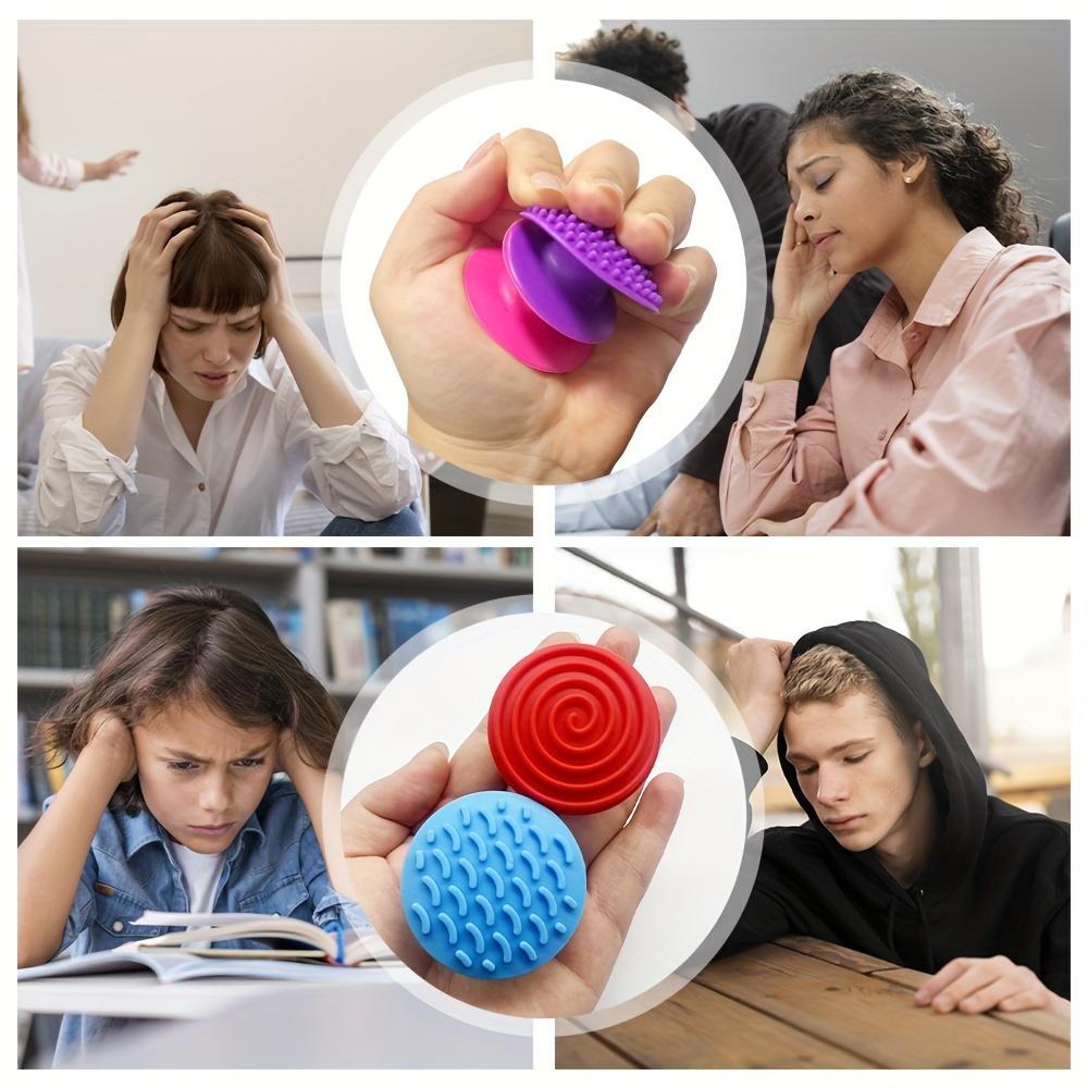 8pcs Silicone Touch Sensory Stone Toy Suction Cup Phone Stone Holder Stress Relief Squeeze Toy