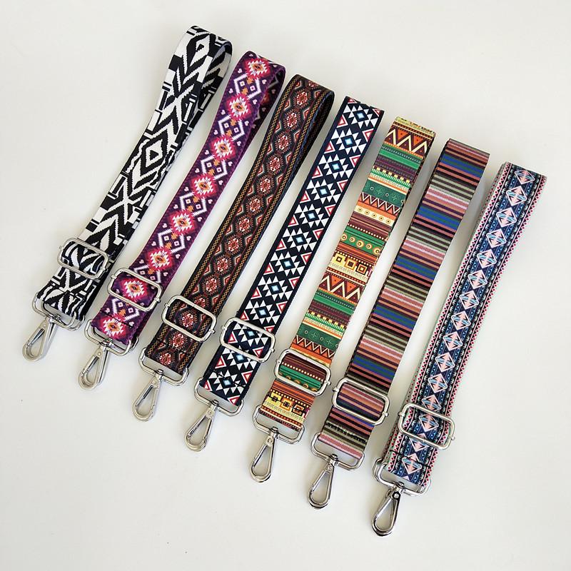 New Ethnic Style Series Women's Bag Shoulder Strap Accessories Adjustable Wide Shoulder Strap Color Bag Versatile Webbing