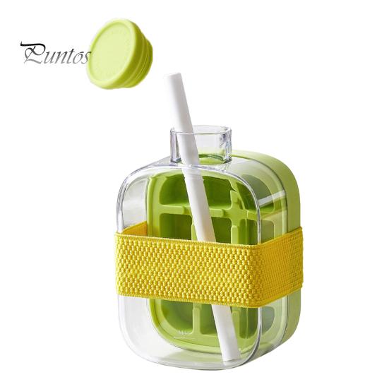 Eiswürfelschale für Wasserflaschen, zum Kaltpressen, 2-in-1-Eiswürfelform und Wasserkocher, schnelle Eisherstellung, tragbare Flasche, leicht zu lösende Silikonform, berührungsloser Gefrierbecher