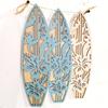 3 Pcs Wooden Surfboard Wall Decor Hollow Flowers Wall Art Beach Ocean Boho Wall Hanging Ornaments for Living Room Bedroom