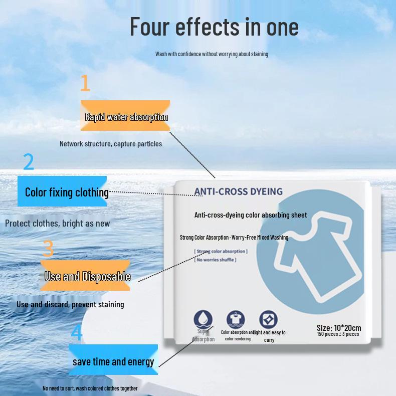 Washing Machine Anti-Bleeding Color Absorbing Sheets - Special Laundry Protector