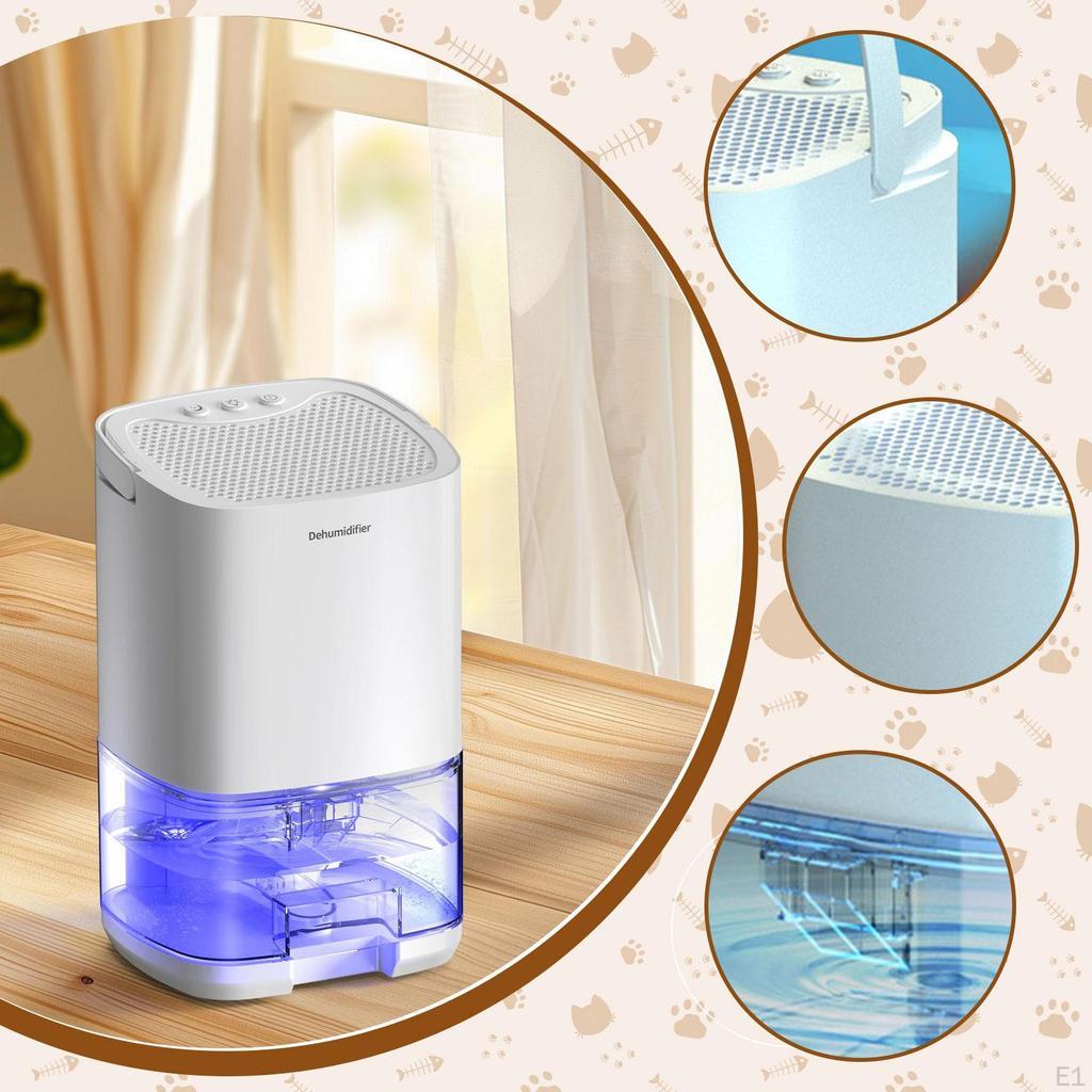 Mini Dehumidifier EU Plug Night Light Small Quiet for Bedroom Room Basements White