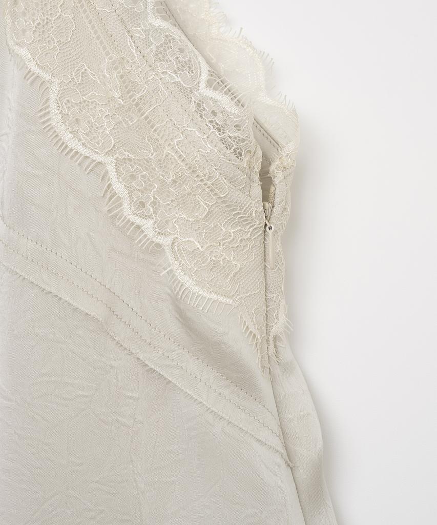 Milo Woman Crease Lace Midi Dress [Beige]