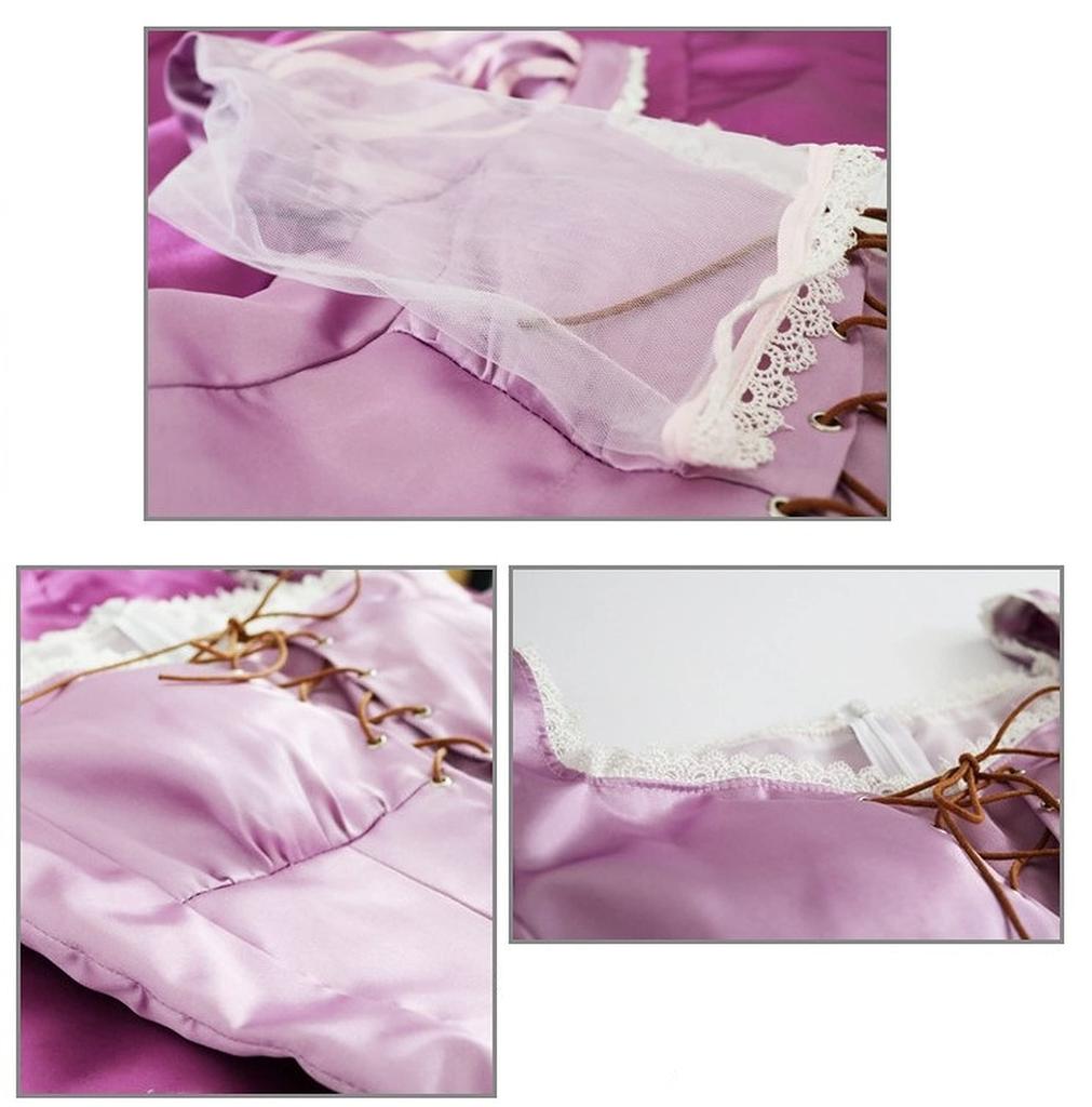 Rapunzel Dlouhé vlasy Princezna Kostým pro dospělé Cosplay Halloween Princezna šaty [Yousaku Co., Ltd.] Dámské (XL)