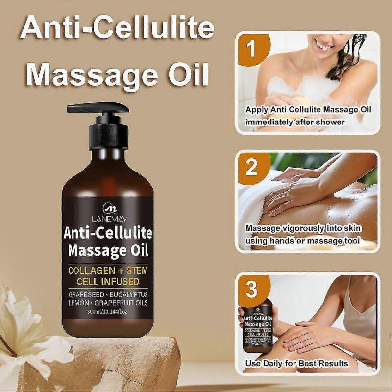 Firming Body Massage Oil with Collagen & Stem Cell  Helps Smooth The Appearance of Cellulite & Improve Skin Texture  Refreshing Body Oil for Legs & Fu