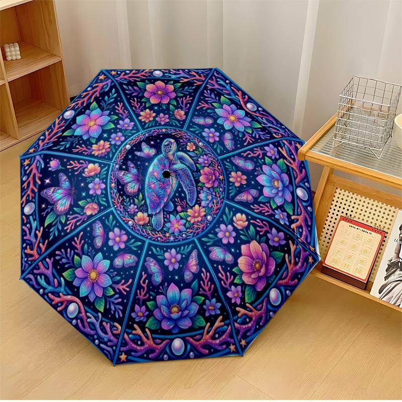 

Tropical Fruit Beach Printed umbrella windproof folding umbrella portable sun and rain umbrella suitable for gifting