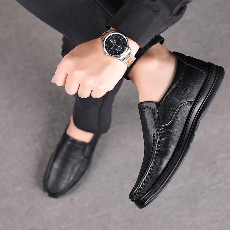 Men'S Leather Shoes Black Shoes Business Formal Wear Shoes JZ-19806