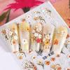 5D  Daisy Embossed Nail Stickers Colorful  Fresh Floral Designs Five-Petal Flower Self-Adhesive Diy Nail Art Decals Decorations