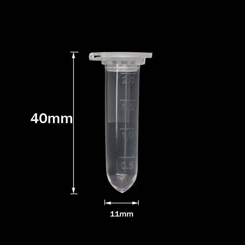 50 Pcs/set of 2ML Scientific Experiment Equipment Centrifuge Tube Transparent Plastic Sample Storage Container with Graduation