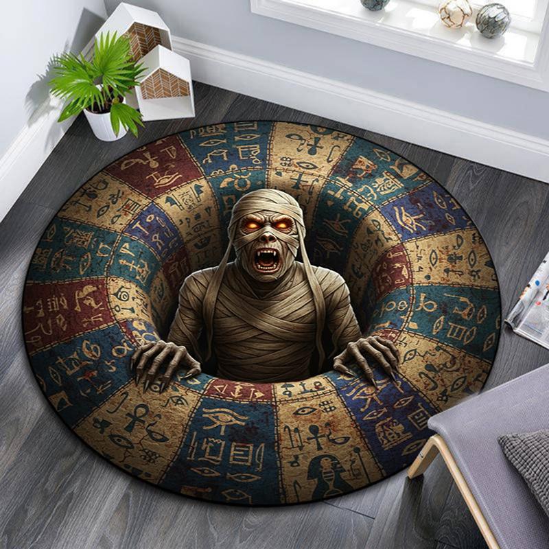 Cartoon Print Round Area Rug,Carpet Rug for Living Room Bedroom Sofa Playroom Decor,Non-slip Floor Mat