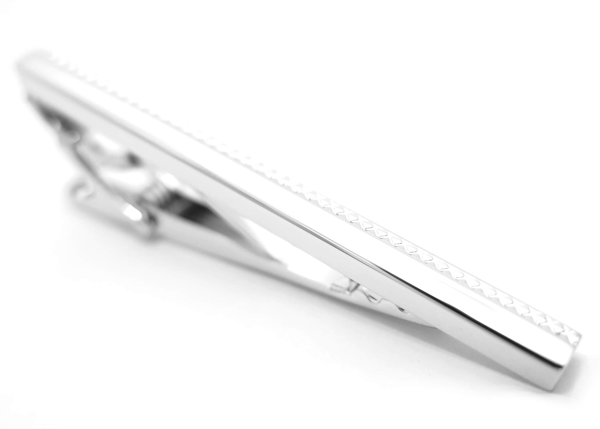 

TATEOSSIAN Grid Long Tie Bar Tie Tie (Rhodium) (Tie Pin, Clip, Clip)