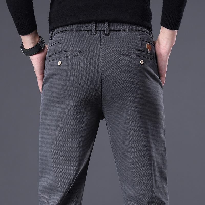 Men's Spring and Autumn New Green Men's Pants Versatile Simple Business Pants Solid Color Straight Trendy Men's Casual Pants