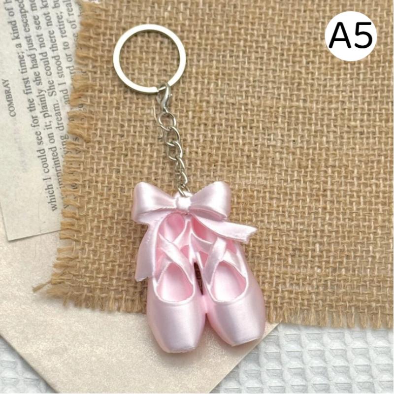 Ballet Shoes Keychain Cute Fashion Hanging Ornament 1Pcs Lightweight Keyring Pendant for Luggage Tag Decor Ballet Class Reward Gift