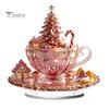 Acrylic Holiday Ornaments for Home Decor 2D Christmas Tree Figurine, Dreamy Floral Candy House Tabletop Showcase Ornaments, Centerpiece Office