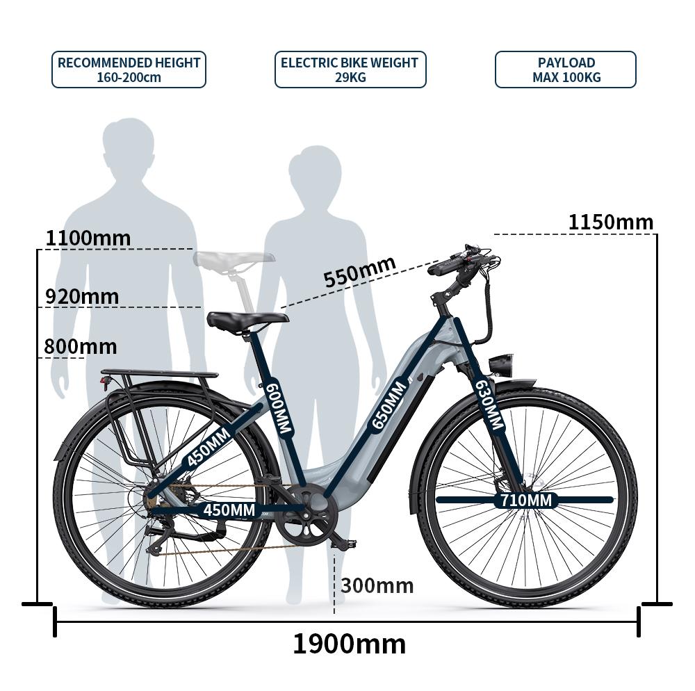 ONESPORT OT05 Pro E-Bike 250W Motor, 140km Range, 36V 22.5Ah Battery, Hydraulic Brakes & Lightweight