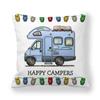 Happy Camper Pillow Case Owl Camper Throw Pillow Case Cover Decorative Pillowcases 45*45CM Car Pillowcase Hoofdkussen