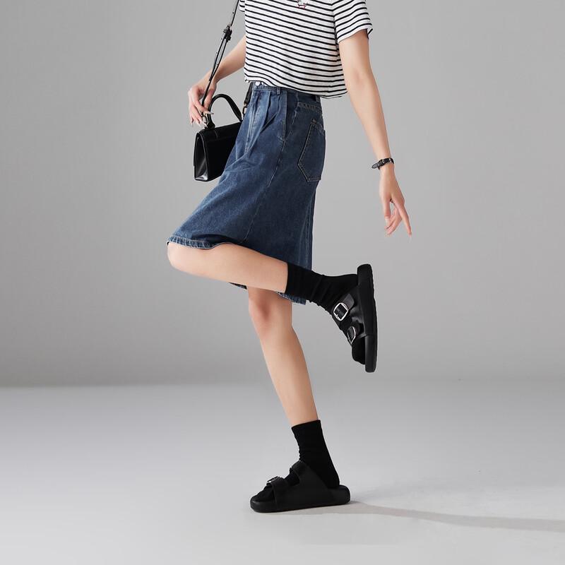 SOFSIL Women s A-Line Cotton Blend Denim Skirt 27/M