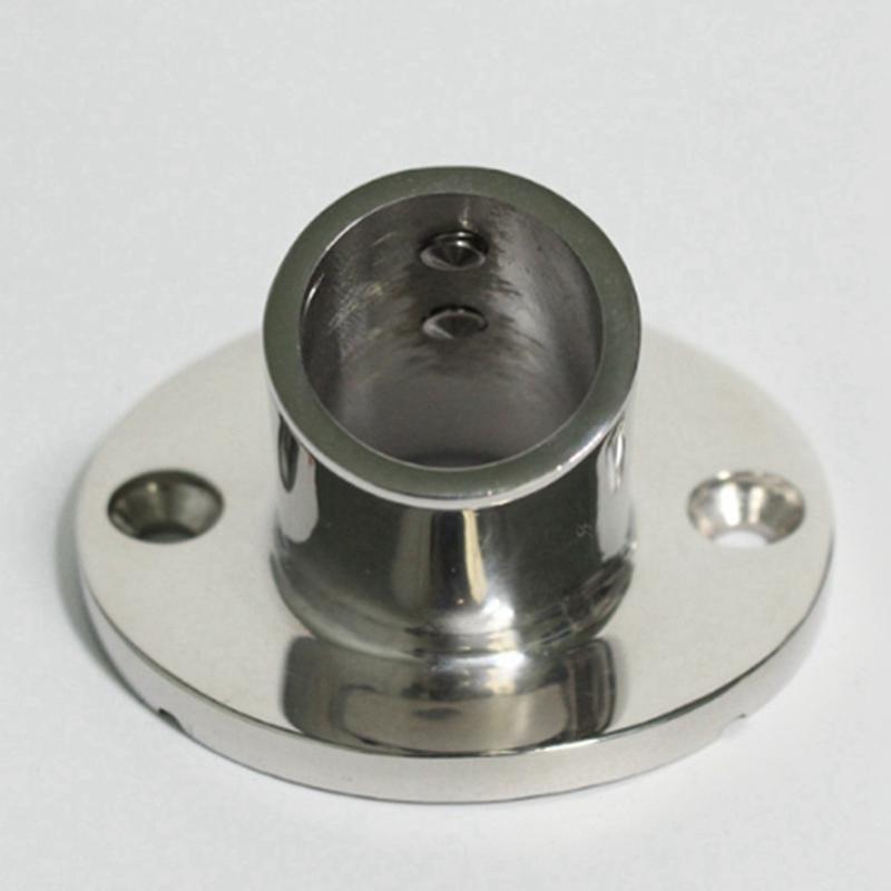 BAAU 2X Marine Edelstahl 60 Grad 22mm 7/8 Zoll Rohr Runde Basis Handlauf Geländer Beschlag Yachtzubehör