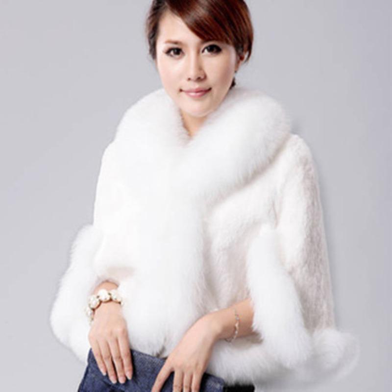 Autumn and winter new shawl women's clothing imitation fox fur collar Rex rabbit fur imitation fur coat fluffy cape