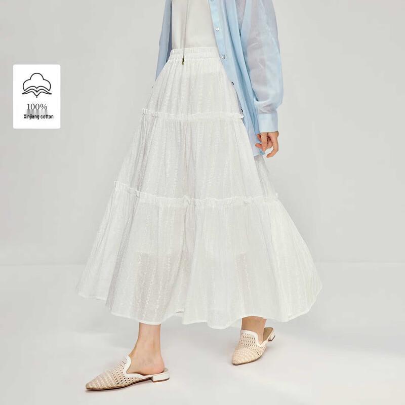 INMAN Women s 100% Cotton French Lace A-line Skirt S