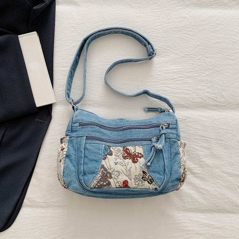 Τσάντα Τζιν Πολλαπλών Θηκών Τσάντα Χιαστί Γυναικεία Τσάντα Ώμου