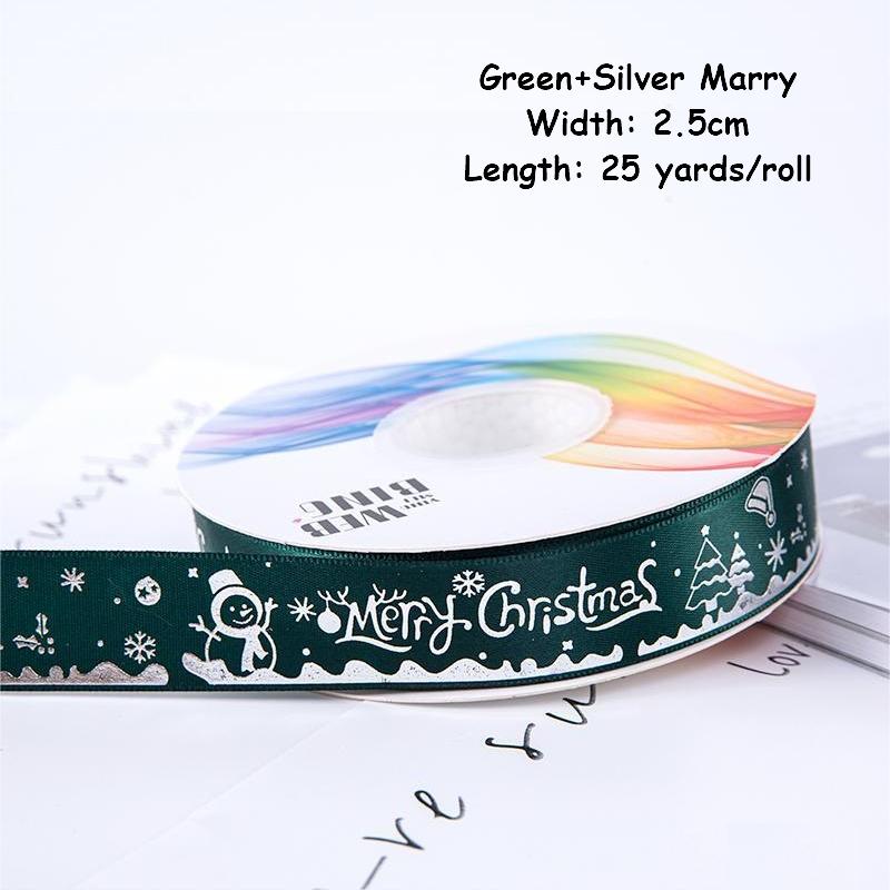 1/4 Inch Christmas Ribbon for Crafts Holiday Grosgrain Ribbon Christmas Ribbon for Gift Wrapping Festival Party Decoration