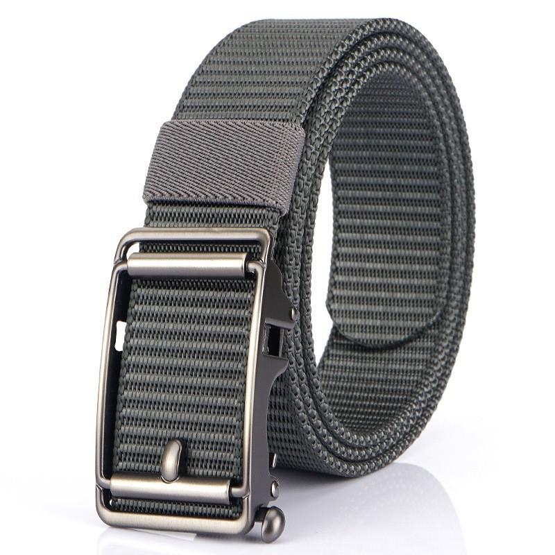 2020 3.5CM Automatic Buckle Nylon Belt Casual Business Canvas Men's Pants
